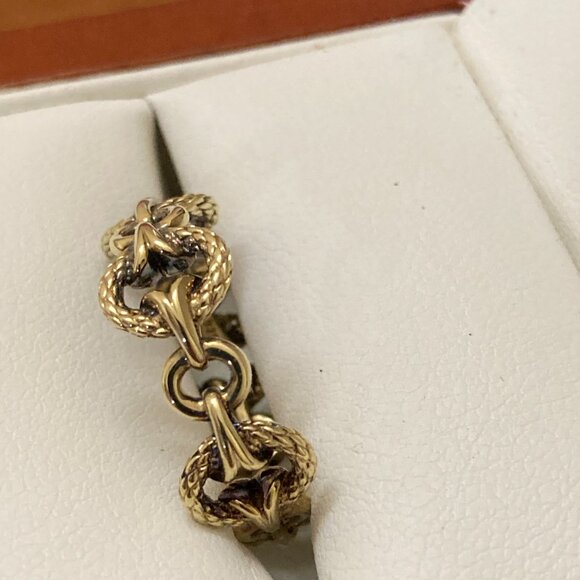 Women Realm Nautical Hardware Link Eternity Ring Size 7 Gold Vermeil - Picture 2 of 8